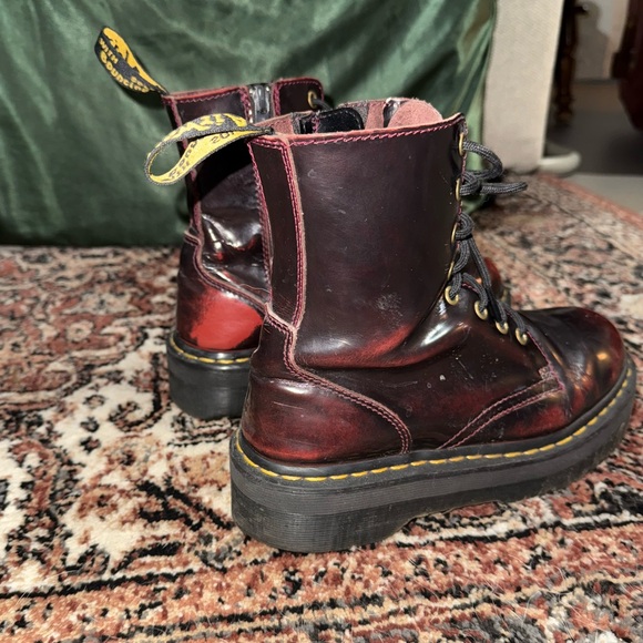 Dr. Martens Dark Red Leather Lace-Up Boots - Picture 9 of 10